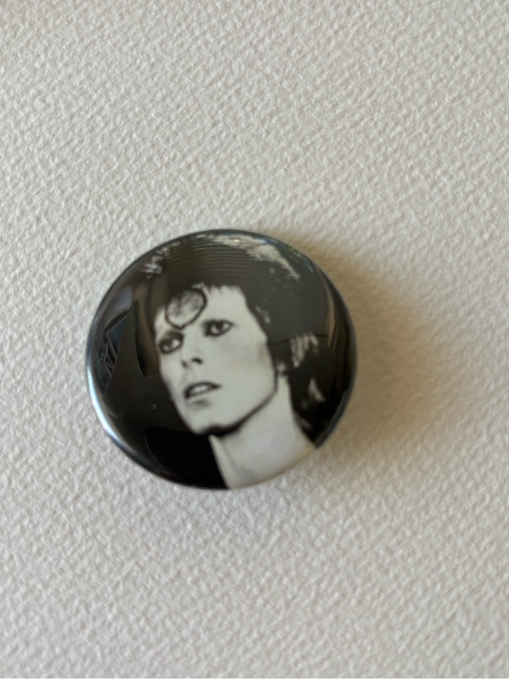 David Bowie Black & White Portrait Pin